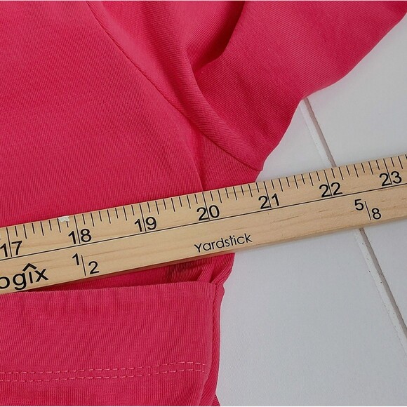 Soft Surroundings Wear Anywhere Dress Size Missy XL Stretch Faux Wrap Pink Coral - Picture 6 of 7